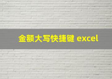 金额大写快捷键 excel